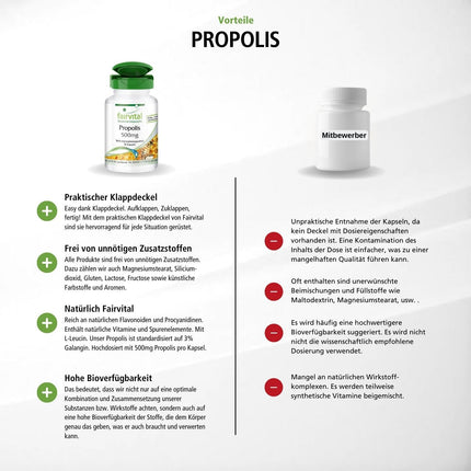 Fairvital | Bee Propolis 500mg - 3 x 60 Capsules - HIGH DOSE