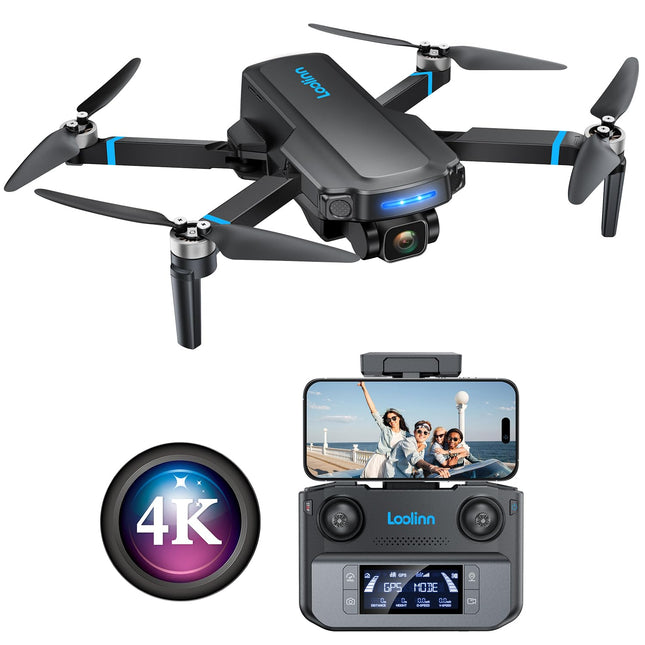 Loolinn | Drone with 4K camera as a gift for advanced beginners - GPS drone, 40 minutes flight time, 4K UHD camera, supports panorama and time-lapse recordings, under 250g - gift idea