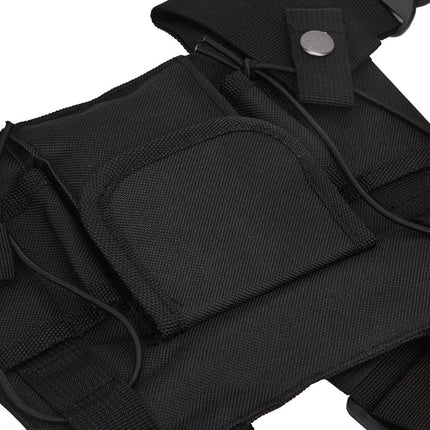 Walkie Talkie Chest Adjustable Pocket Strap Pockets Front Pocket Radio Chest Strap With Reflective Strips Outdoor Vest Suitable for Police, Production Workshop, Construction Site