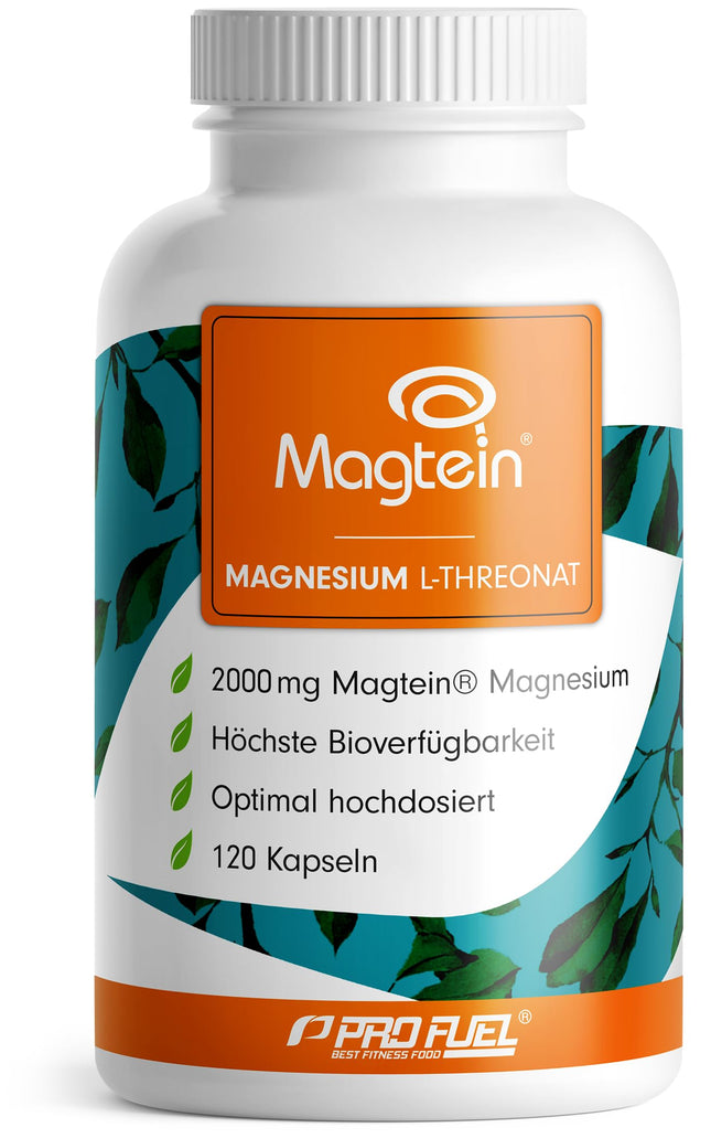Magnesium Threonate Capsules 120x - optimally dosed with 2000 mg Magtein® Magnesium L-Threonate per day - ideal for magnesium supply to the brain - laboratory-tested with certificate - 30-day supply