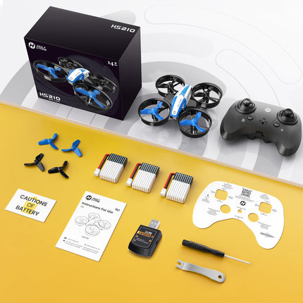 Holy Stone HS210 Mini Drone for Kids, RC Quadcopter Nano Drone with 3 Batteries, 21 Min. Long Flight Time, Auto Altitude Hold, 360° Rolling, Headless Mode, One Key Start, Indoor Gift for Beginners, Blue, C0