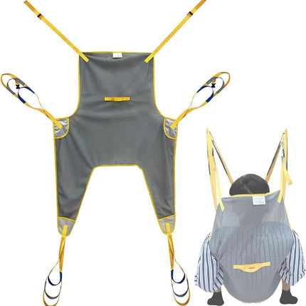 FloAPa Patient Lift Transfer Belt Patient Lift Split Leg Sling with 6 Adjustable Straps Reusable Aids Patient Lifting Sling for Elderly People, Gray