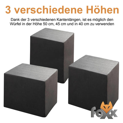 Foxx foam cube ML [50x45x40cm, with cover] Dark grey intervertebral disc cube/step bed to relieve the intervertebral discs