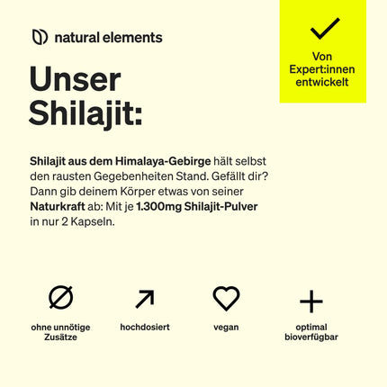 Mumijo Shilajit Capsules – high dose 1300mg per daily dose – 120 capsules Shilajit Original from the Himalayas – vegan, without unnecessary additives – produced in Germany &amp; laboratory-tested