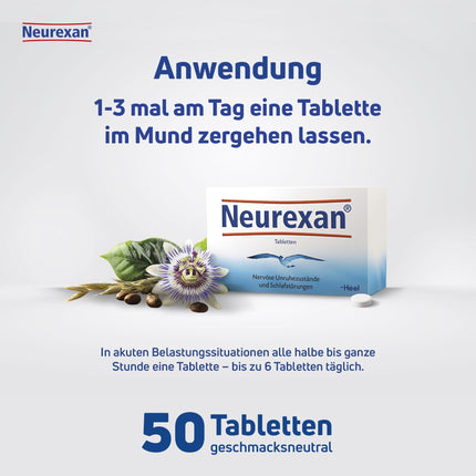 Neurexan Tablets 50 – The natural alternative to sleeping pills | Sleep aid for nervous restlessness | Calms and relaxes during the day – promotes sleep at night