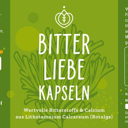 BitterLiebe® Bitter Substances Capsules 90 pcs. - Bitter herbs, milk thistle, dandelion, artichoke high dosage - Bitter drops in capsule form - Recipe according to Hildegard von Bingen