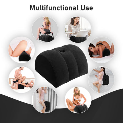 Sex Position Pillow-Dildo Holder Sex Pillow for Women G-Spot Position Pillow Multifunctional Inflatable Sex Furniture Leg Pillow-Footrest Sex Toy for Couples Beginners, Men and Women (Black)