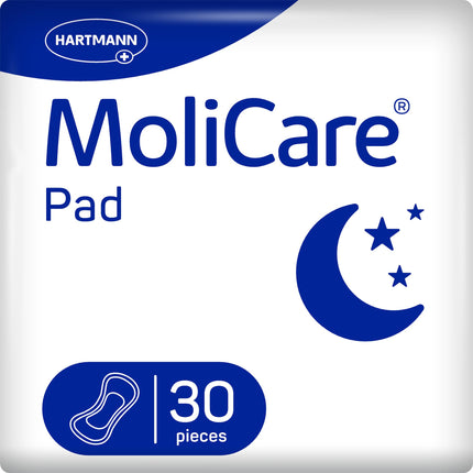 MoliCare® Pad Night - Incontinence pads for mild to moderate bladder weakness at night for men and women | anatomically shaped, absorbent, breathable, and discreet | 30 pads