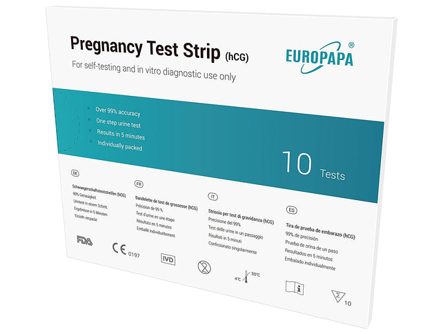 EUROPAPA® Healthcare 10 Ultra-Sensitive Pregnancy Test - Early Pregnancy Test - Pregnancy Test - Early Pregnancy Test (10 Pieces)