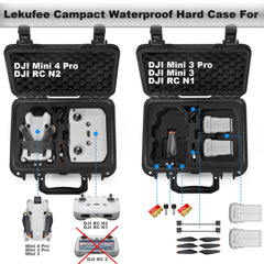 LEKUFEE Small Waterproof Hard Case for DJI Mini 4 Pro Drone and DJI Mini 4 Drone Accessories (Case Only) (Not for DJI RC 2)