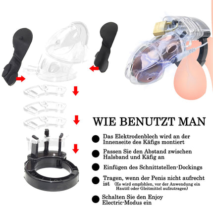 BDSMYEE Penis Cage with Electric Shock, Chastity Cage Male, Sex Toy for Men Extreme, Estim for Man, Chastity Cage Men Extreme Cock Cage Chastity Belt for Men (Transparent)