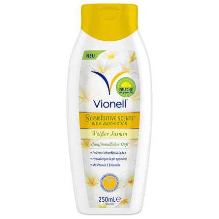 Vionell Intimate Wash Lotion Women Scentsitive Scents Daily Feminine, Plus Vitamin E &amp; Chamomile, All-Day Freshness, Hypoallergenic, White Jasmine Scent, 250 ml