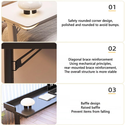 DSEWTEZXI Height adjustable bedroom bedside table, modern laptop table with wheels, standing desk on wheels, mobile computer table on wheels, nursing bed side table, for home and office.