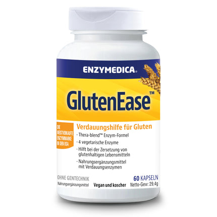 Enzymedica - Glutenease, indicated against gluten and casein, reduces gas and bloating, improves nutrient absorption and energy, vegetarian, 60 capsules