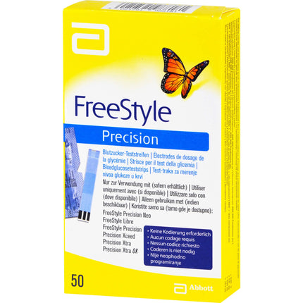 Freestyle Precision Blood Glucose Test Strips, 50 Strips