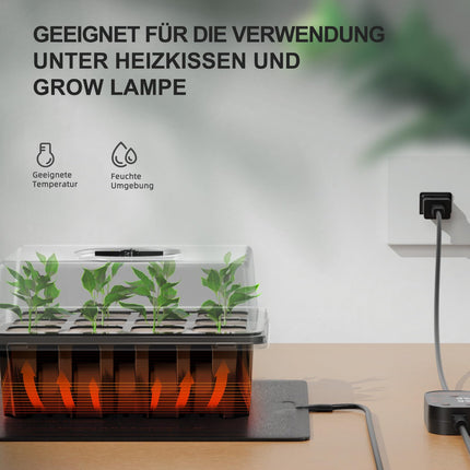 Spider Farmer Indoor Greenhouse Propagator, 4 Pack 12 Cell Mini Greenhouse Propagation Set Greenhouse Propagation Pots with Ventilated Lids for Seed Germination Plant Growth