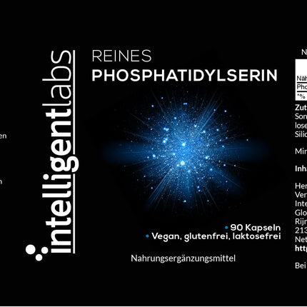 Intelligent Labs Phosphatidylserine Supplement 100 mg, 90 High Potency Capsules, 100% Soy and Allergen-Free, Pure Phosphatidylserine from Sunflower Lecithin