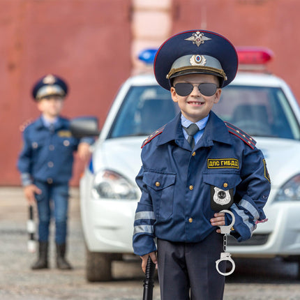 Orgoue 6 pieces police costume accessories, police accessories children's police costume for carnival (black)