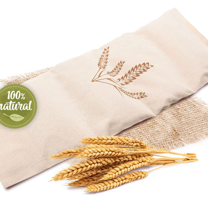 ZOLLNER grain pillow large - microwave-safe heat pad - against tension in the neck and shoulders or colic - natural wheat grains - removable, washable cover - 20 x 53 cm