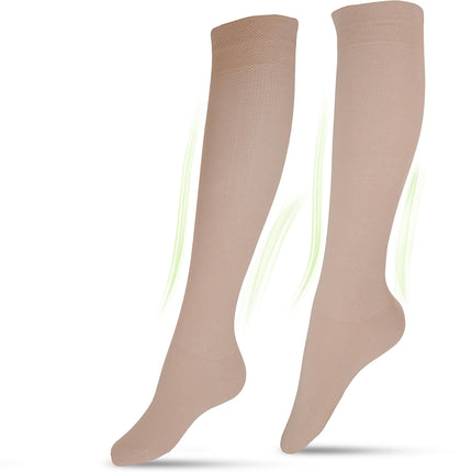 Medical compression stockings for women and men made from 60% organic cotton (black, M (38-40))