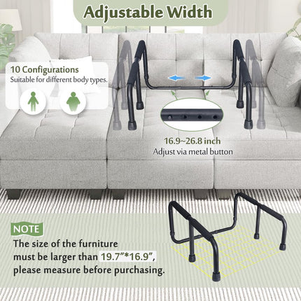 Mybow Couch Rails for Elderly People, Standing Aids, Chair Lift Assist Devices for Seniors, Handicap Couch Cane, Stand Up Mobility Aids, Seat Lifter for Chair, Couch Grab Bar, Portable Stand Frame