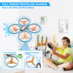 i9 Drone for Kids, RC Quadcopter with LED Lights, Headless Mode, Altitude Hold, 3D Flip and 2 Batteries, Toy Gifts for Boys Girls Beginners