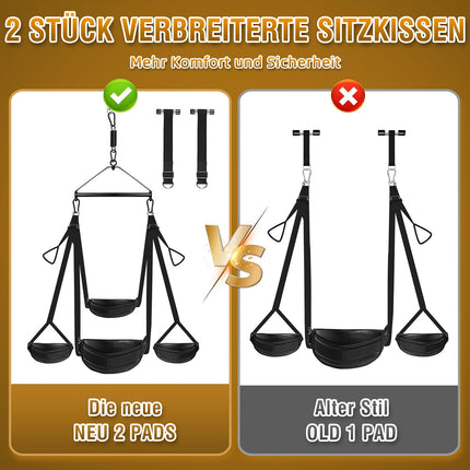 Love swing for the ceiling with leather seat - Deluxe Love Swing &amp; Bondage Restraint Set for couples - Erotic accessories, load capacity up to 360 kg