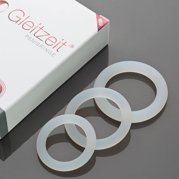 Gleitzeit® Penis Rings PREMIUM Medical Silicone Cock Rings to Increase Potency Transparent
