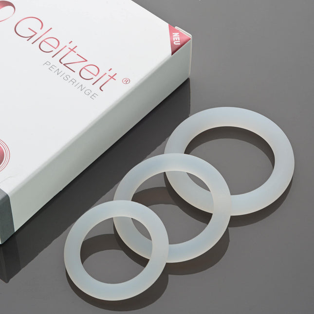 Gleitzeit® Penis Rings PREMIUM Medical Silicone Cock Rings to Increase Potency Transparent