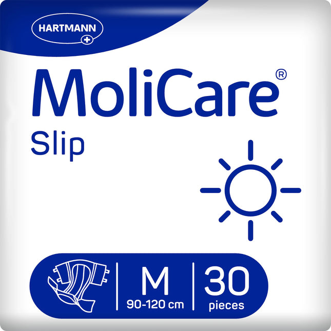 MoliCare® Slip Day - Adult diapers for moderate to severe daytime urinary and fecal incontinence | reliable, comfortable &amp; discreet | Size M (90-120 cm hip circumference), 30 pieces
