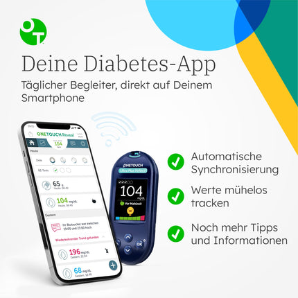 OneTouch Ultra Plus Reflect blood glucose monitoring system for diabetes (sugar disease), including 1 blood glucose meter (mg/dl), 40 test strips, 1 lancing device, 40 lancets, 1 carrying case, 2 batteries