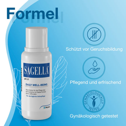 SAGELLA pH 3.5 – DAILY WELL-BEING: Intimate wash lotion with lactic acid and sage extract for daily intimate care, 500 ml