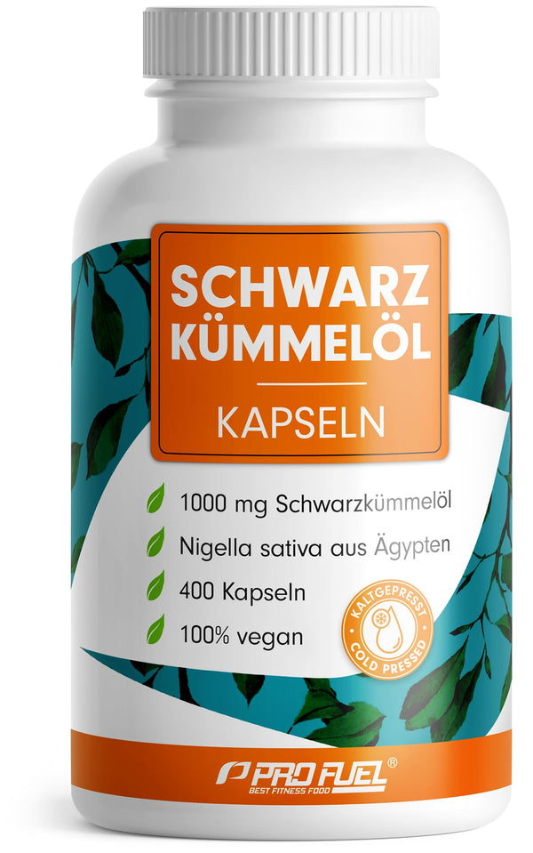 Black Seed Oil Capsules 400x VEGAN, 1000mg Egyptian Black Seed Oil per day, IMPORTANT: Vegan capsule shell WITHOUT gelatin!, natural vitamin E, laboratory tested &amp; certified, 200-day supply