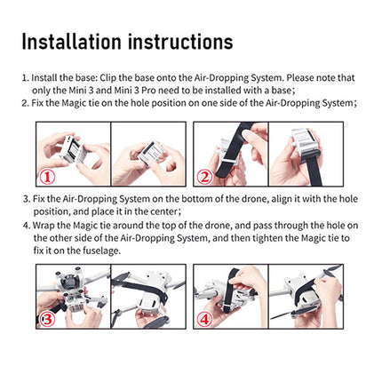 LICHIFIT Drone Airdrop System Universal for DJI Mini 4K / Mini 4 Pro/Mini 3 Pro Thrower Transport Delivery Payload Release Dropping Device