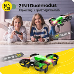 Holy Stone HS210F Mini Drone for Kids, 2 in 1 RC Quadcopter with Landing Mode and Flight Mode, One Key Start, Altitude Hold, 3D Flips, Headless Mode, Toy Gifts for Boys, C0 (Green)