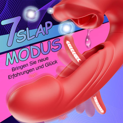 Dildo Vibrator Sex Toy for Women, G-spot Vibrators with Clitoris Stimulation for Women with 5 Tongue Licking 7 Vibration Modes 7 Impact Modes, Vibrator Sets for Women Clitoris Stimulator for Her