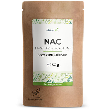 Sanuvit® - NAC Powder | 150g per sachet | 6-month supply | N-Acetyl-L-Cysteine ​​| High bioavailability and tolerability | Vegan | Made in Austria
