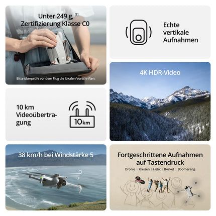 DJI Mini 3 (DJI RC) – Lightweight and foldable mini camera drone with 4K HDR video, 38 min flight time, true vertical shots and intelligent features, C0