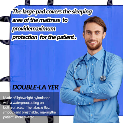 Transfer belt, positioning pad for patient transfer, 120 * 100cm transfer belt transfer patient belt for seniors, patient transfer board with handles for elderly people and patients