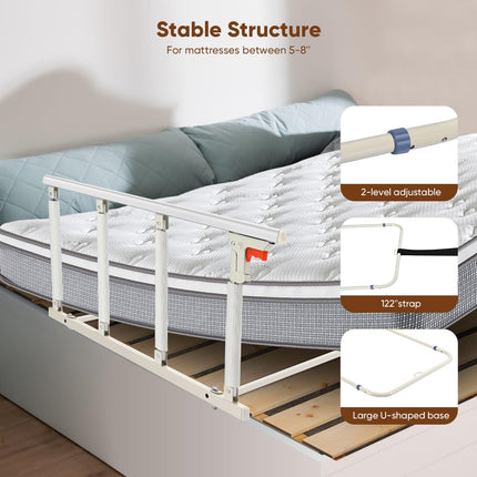 Brolteja Bed Rail for Adults, Folding Safety Gate for Elderly, Safety Bed Rail, Fall Protection, for Elderly People with Disabilities (92 x 45 cm)