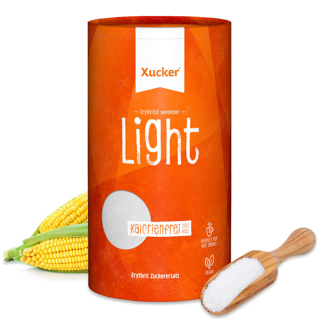 Xucker Light Erythritol 1kg can - calorie-free granulated sugar substitute as a vegan &amp; tooth-friendly sugar alternative | sugar-free 0 kcal 100% sweet