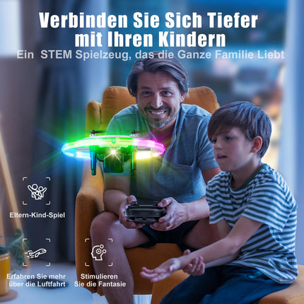 Mini Drone for Kids with LED Lights Altitude Hold and Headless Mode, 360° Flip RC Quadcopter Gifts Toy Helicopter Drone for Kids Ages 8 and Up and Beginners Boys Girls