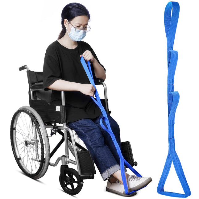 Standing aid bed for seniors and disabled people - High-quality aid for recovery after hip surgery - Easy to use - Aluminum rods (Blue)