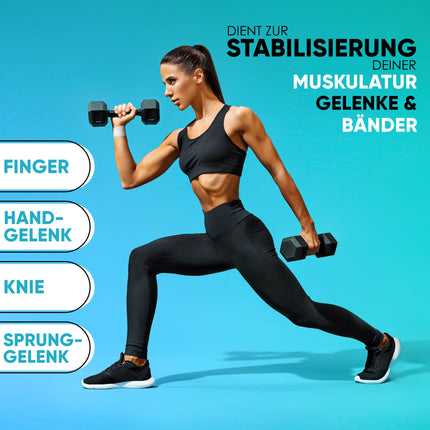 Health Press® Sports Tape - 12 Tape Rolls (3.8cm x 10m) - White Sports Tape - Tearable Professional Sports Tape - Sports Tape Bandage for all Sports