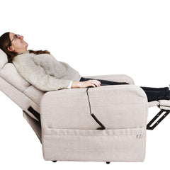 PEPE Mobility - Electric TV chair with stand-up aid, linen fabric, senior chair with motor, TV chair, beige