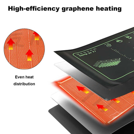 Plant Heating Mat Graphene, Heat Mat for Seedling Germination, IP67 Waterproof 20W Temperature Heating Pad Mat Warmer Bed Mat for Cultivation Greenhouse or Growbox (53*25 cm, with Thermostat Timer)