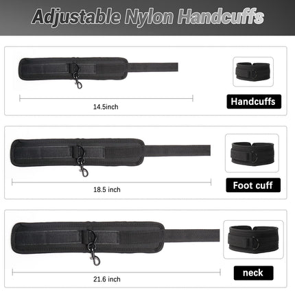 Sevenup Spreader Bar Bondage Sex Toy with Neck Collar, Wrist and Ankle Cuff Sets, BDSM Bondage Set, Adjustable Handcuffs Collar for Adult Couples