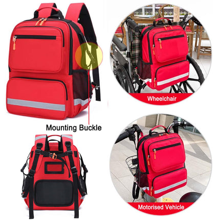 Wheelchair Backpack, Wheelchair Bag Behind the Seat, Large Capacity Wheelchair Accessory - Wheelchair Bag Behind the Seat - With Reflective Strip for Medication Storage - Bag Only (C) (Blue)