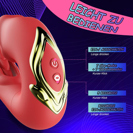Dildo Vibrator Sex Toy for Women, G-spot Vibrators with Clitoris Stimulation for Women with 5 Tongue Licking 7 Vibration Modes 7 Impact Modes, Vibrator Sets for Women Clitoris Stimulator for Her