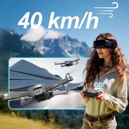 Drone with Camera 4K Brushless Motor Drone with 2 Cameras 40KM/h MAX Wind Resistant 4 Level 5 GHz WIFI FPV Drones RC Quadcopter for Kids Adults 2 Batteries IDEA16